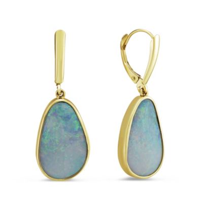 opal earrings bezel 14k drop yellow gold borsheims