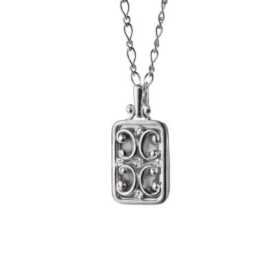 Monica Rich Kosann Sterling Silver Rectangular Gate Locket Necklace ...